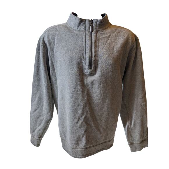 Tommy Bahama Mens Large Reversible 1/4 Zip Pullover Sweatshirt Blue Gray Sweater - Picture 8 of 10